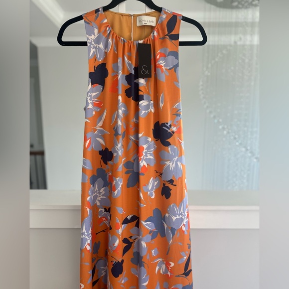 Anthropologie Sachin And Babi Floral Orange Maxi Dress - Picture 5 of 6